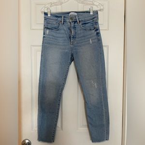 Loft light denim skinny distressed jeans